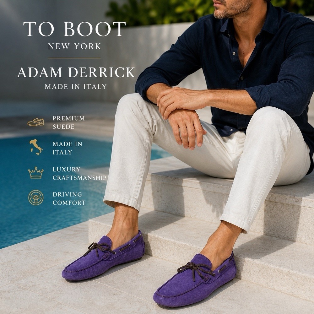 To Boot New York Adam Derrick Purple Suede Driving Loafers Shoes 10.5 EUC $350